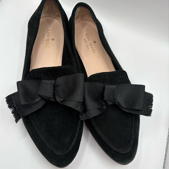 KATE SPADE Cosetta Too Black Suede Bow Loafers - Picture 10 of 10